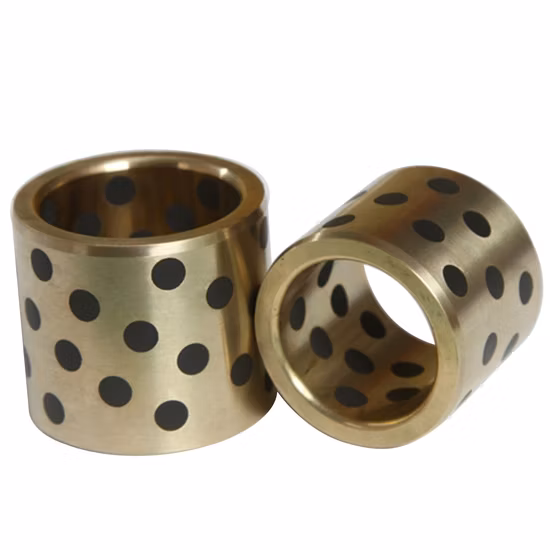 Bague simple autolubrifiante en bronze Cuzn25al5 de coulée centrifuge avec bague de roulement faite sur mesure en graphite